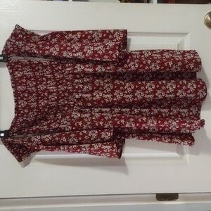 Off shoulder long sleeve floral dress